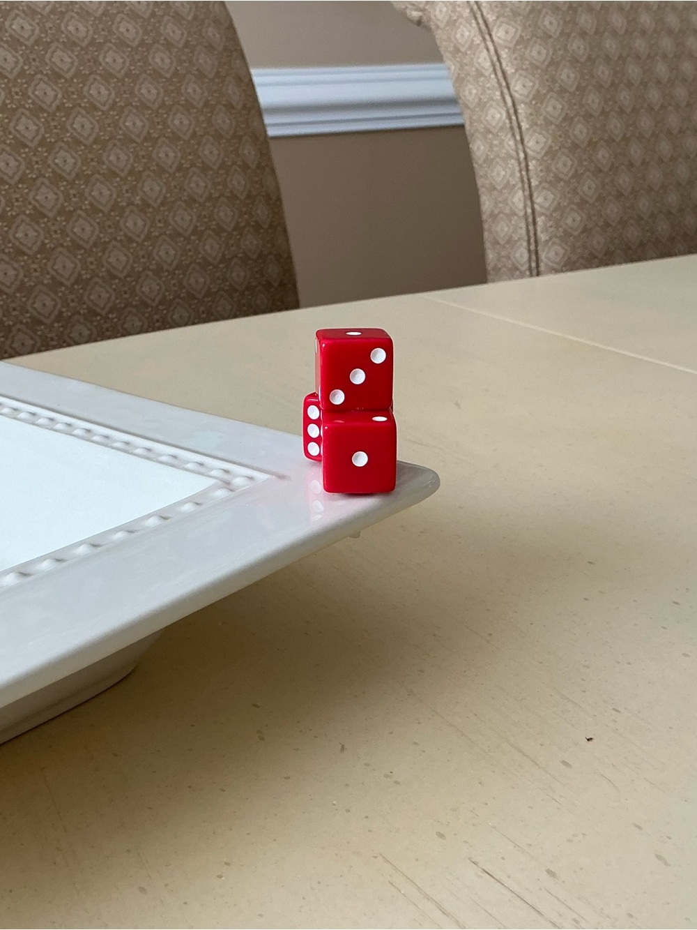 Large Stacked Game Night Dice Platter Decoration - RED 🎲 - Picture 2 of 5